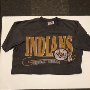 Vintage single‎ stitch Indians   team addition apparel size XL short sleeves tee